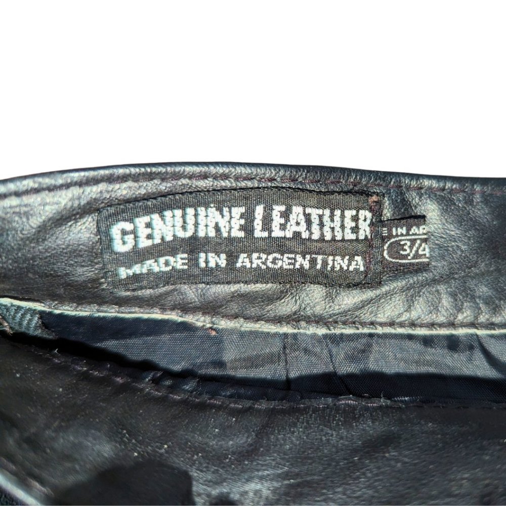 Genuine Black Leather Pencil Skirt Vintage XS Made in Argentina - Picture 7 of 8